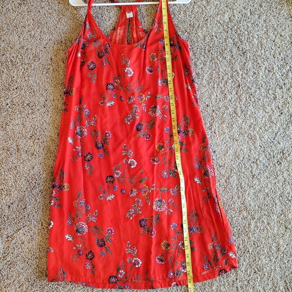 Old Navy Red Dress with flowers on it - Picture 6 of 10